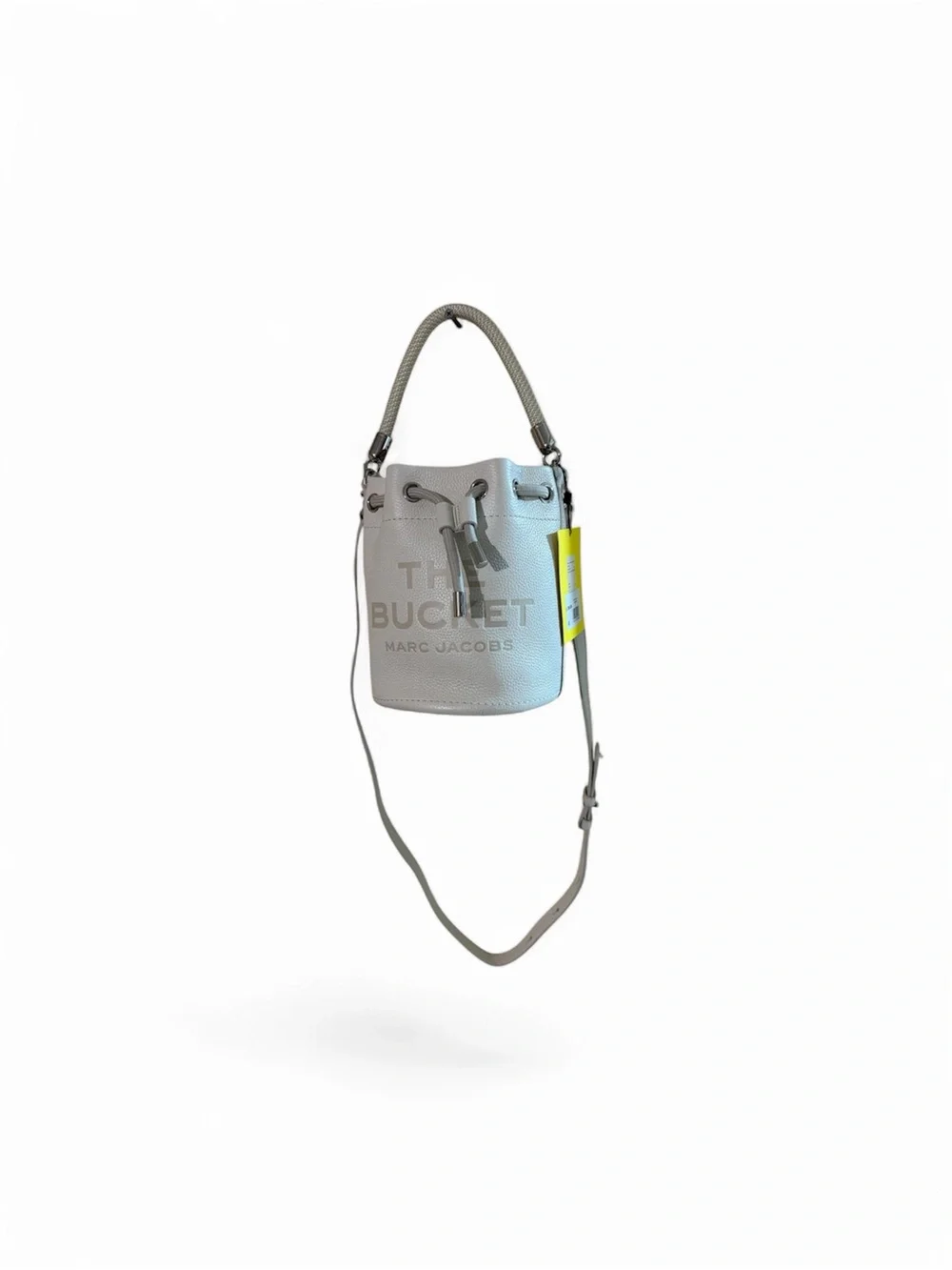 Marc Jacobs Light Gray The Bucket Leather Crossbody Bag